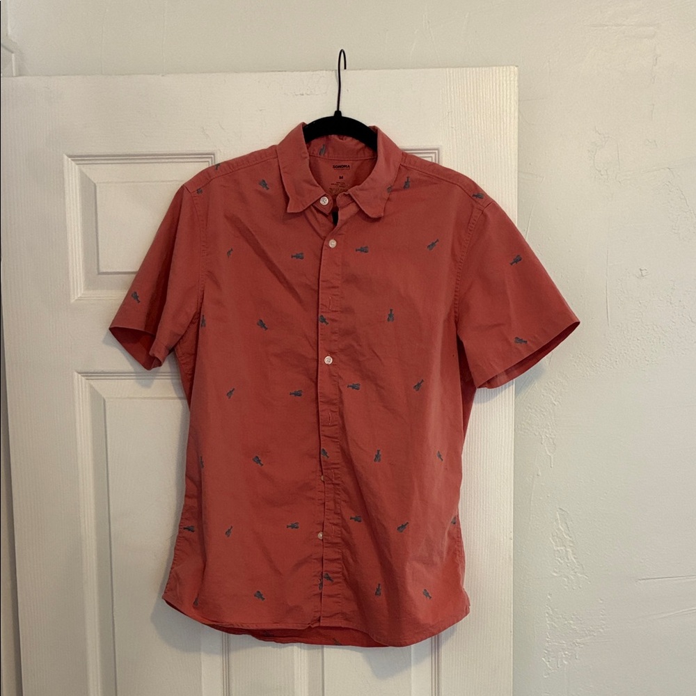 Sonoma Men's Terracotta Casual Button Down Shirt